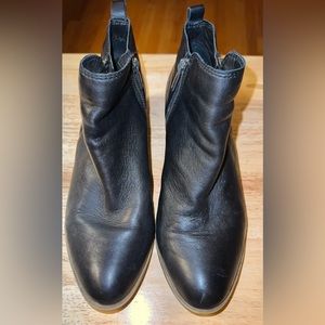 Women’s “Lucky Brand” Black Leather Booties. Size 8